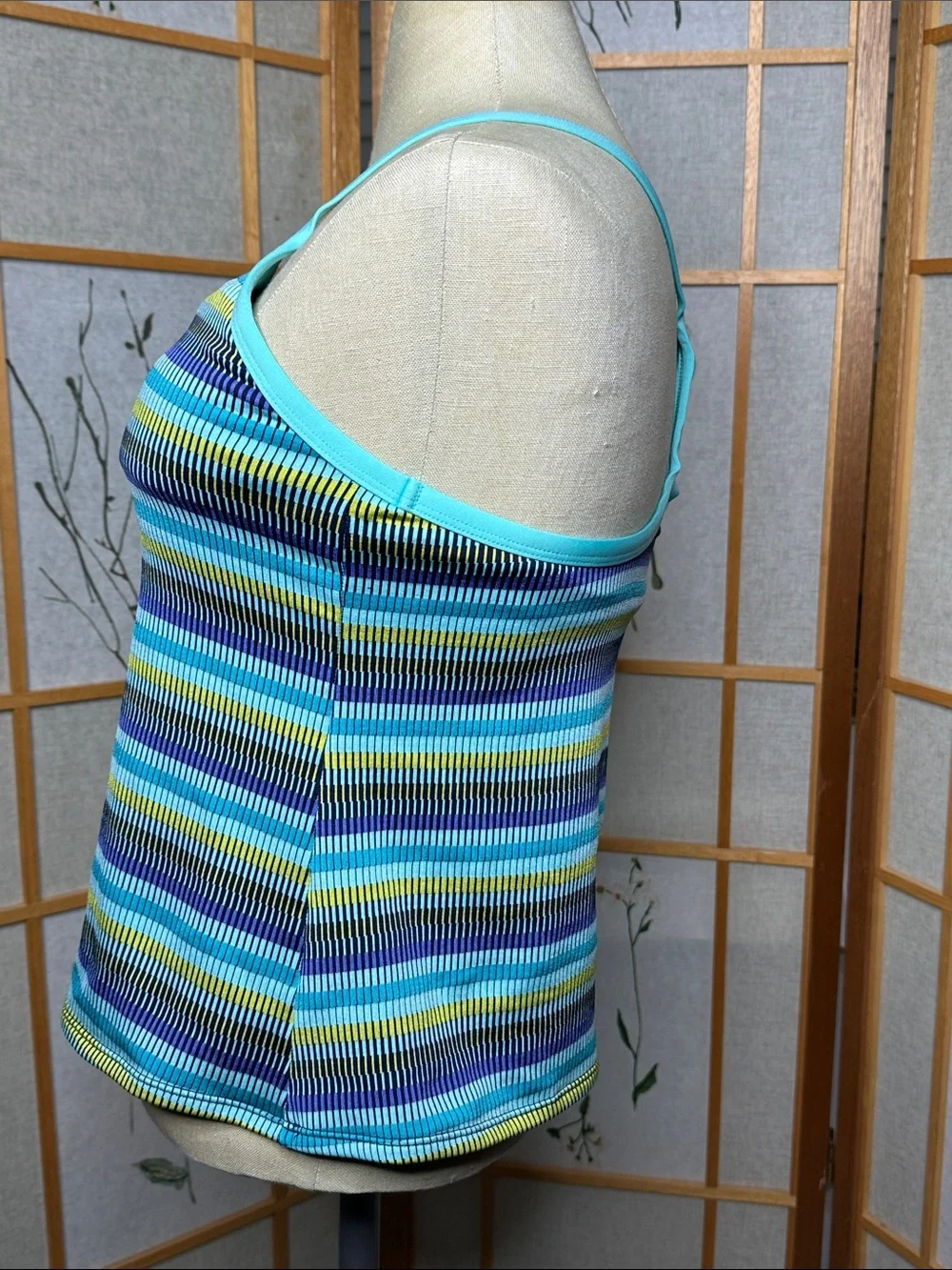 Ladies Nike Texture Stripe Layered Tankini Top size large
